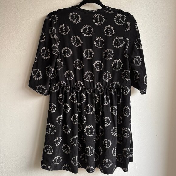 M/L Sandro 100% Silk Peace and Flowers Mini Dress - Picture 9 of 14